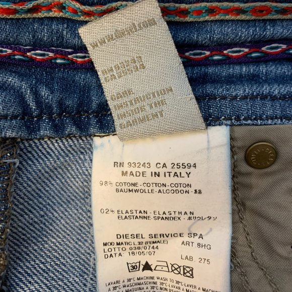 Diesel Matic Low-Rise Skinny Jeans in Wash 008HG (Waist 29"/length 32") - Picture 9 of 10